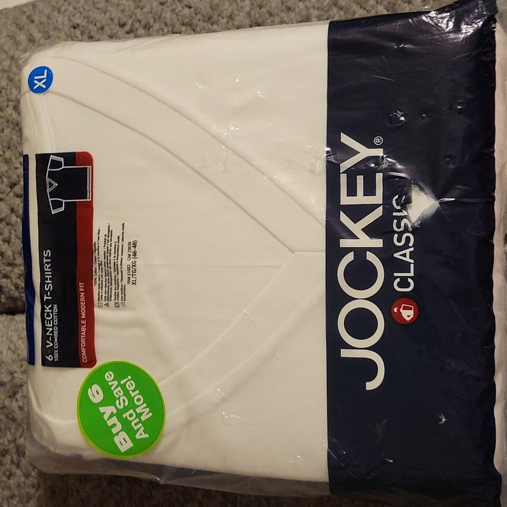 NWT Men's Jockey V-neck T-shirts - XL